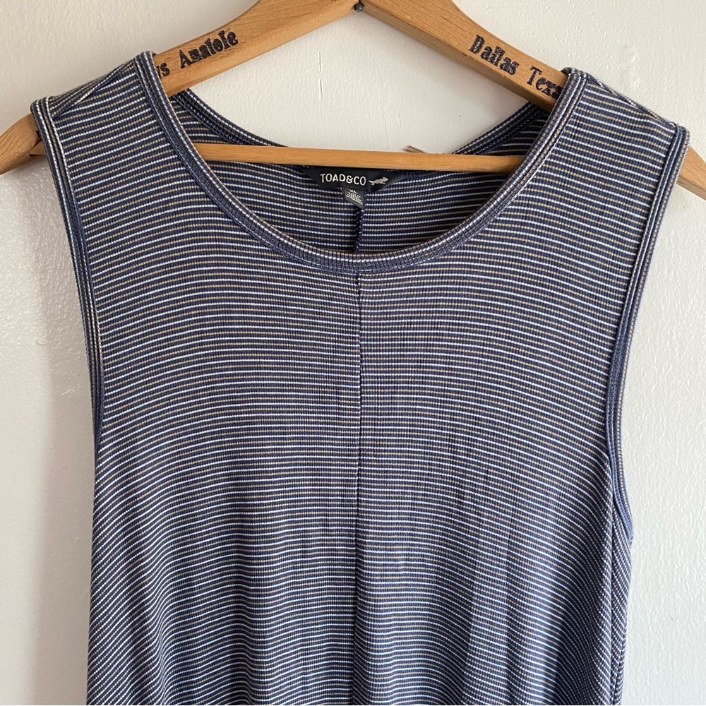 Toad & Co Women's Daisy Rib Sleeveless Dress - Blue Shadow Stripe